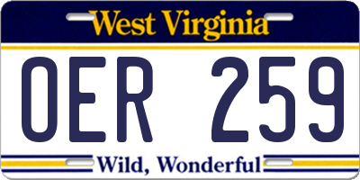 WV license plate OER259