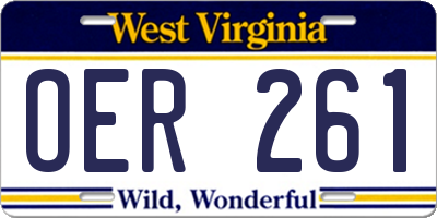 WV license plate OER261
