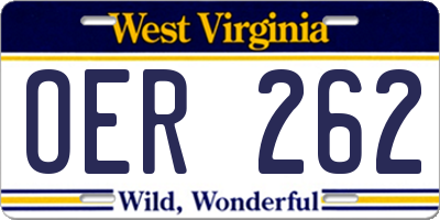 WV license plate OER262