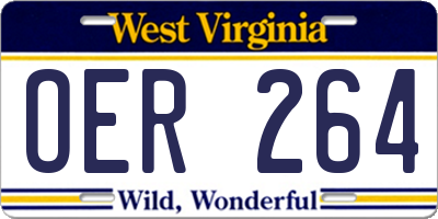 WV license plate OER264