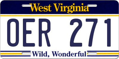 WV license plate OER271