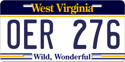 WV license plate OER276