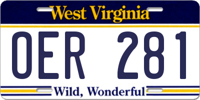 WV license plate OER281