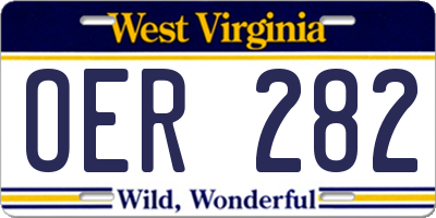WV license plate OER282