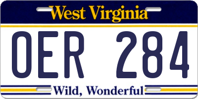 WV license plate OER284