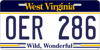 WV license plate OER286