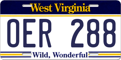 WV license plate OER288