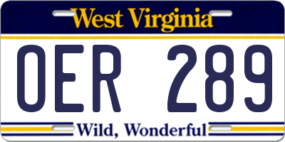 WV license plate OER289