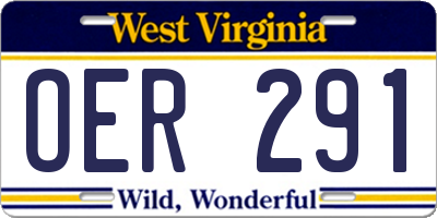 WV license plate OER291