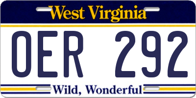 WV license plate OER292