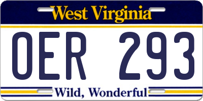 WV license plate OER293