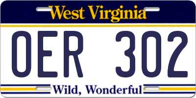 WV license plate OER302