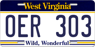 WV license plate OER303