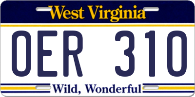 WV license plate OER310