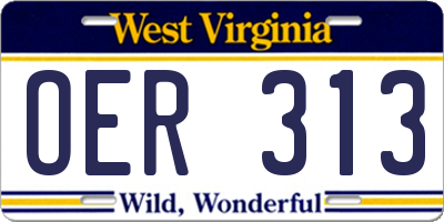WV license plate OER313