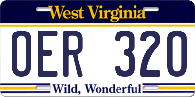 WV license plate OER320