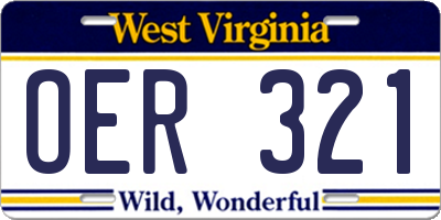 WV license plate OER321