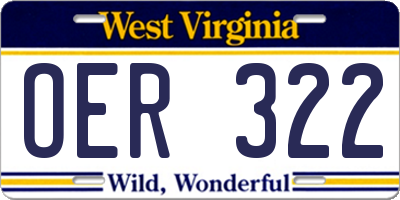 WV license plate OER322