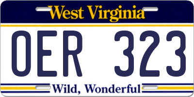 WV license plate OER323