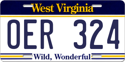 WV license plate OER324