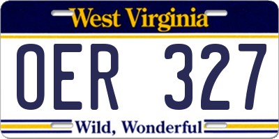WV license plate OER327