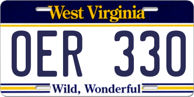 WV license plate OER330