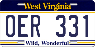 WV license plate OER331