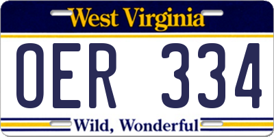 WV license plate OER334