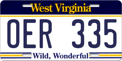 WV license plate OER335