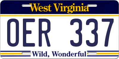 WV license plate OER337