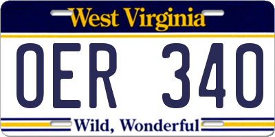 WV license plate OER340