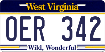 WV license plate OER342