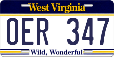 WV license plate OER347