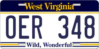 WV license plate OER348