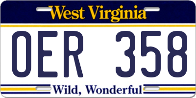 WV license plate OER358