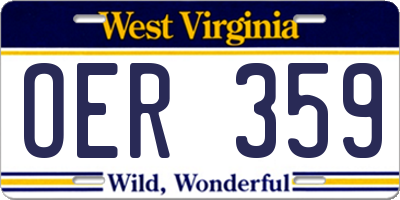 WV license plate OER359