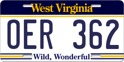 WV license plate OER362