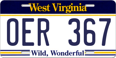 WV license plate OER367