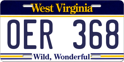 WV license plate OER368