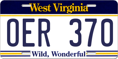 WV license plate OER370