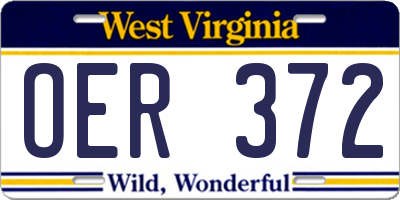 WV license plate OER372