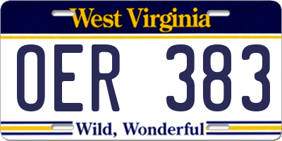 WV license plate OER383