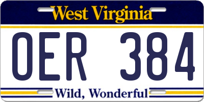 WV license plate OER384