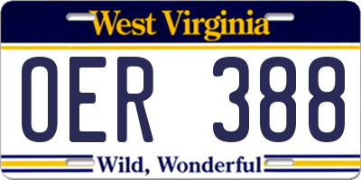 WV license plate OER388