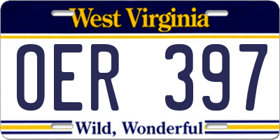 WV license plate OER397