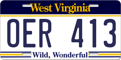 WV license plate OER413