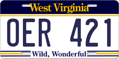 WV license plate OER421
