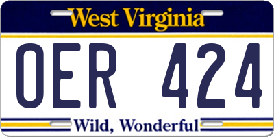 WV license plate OER424