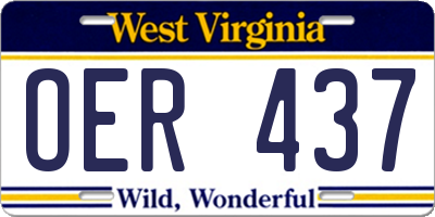 WV license plate OER437
