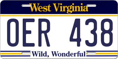WV license plate OER438